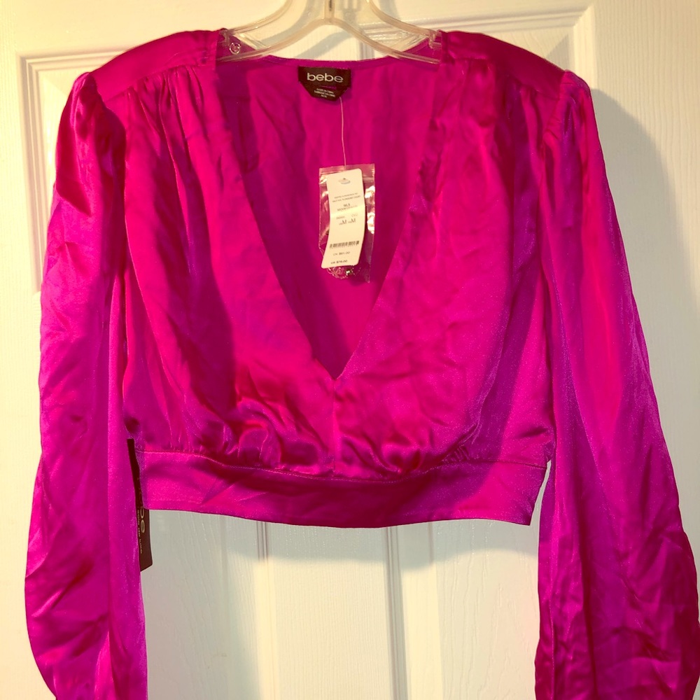 Pink glam BEBE crop top